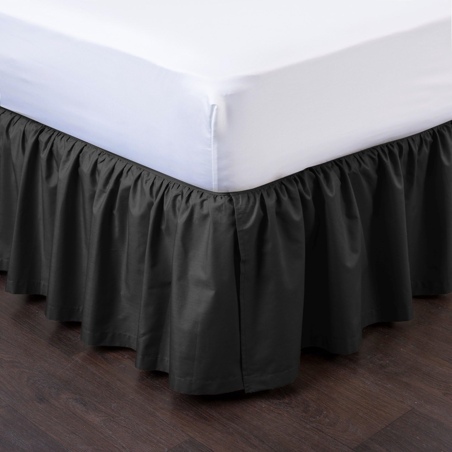 Amazon Com Shopbedding Ashton Detachable Bedskirt Queen Size Black 21 Drop Easy On Easy Off Ruffled Bed Skirt Kitchen Dining