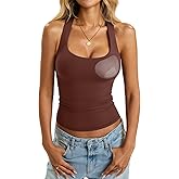 EasyGala Womens Padded Racerback Tank Tops Double Lined Built in Bra Cami Tops Basic Fitted Shirts Summer Going Out Tops