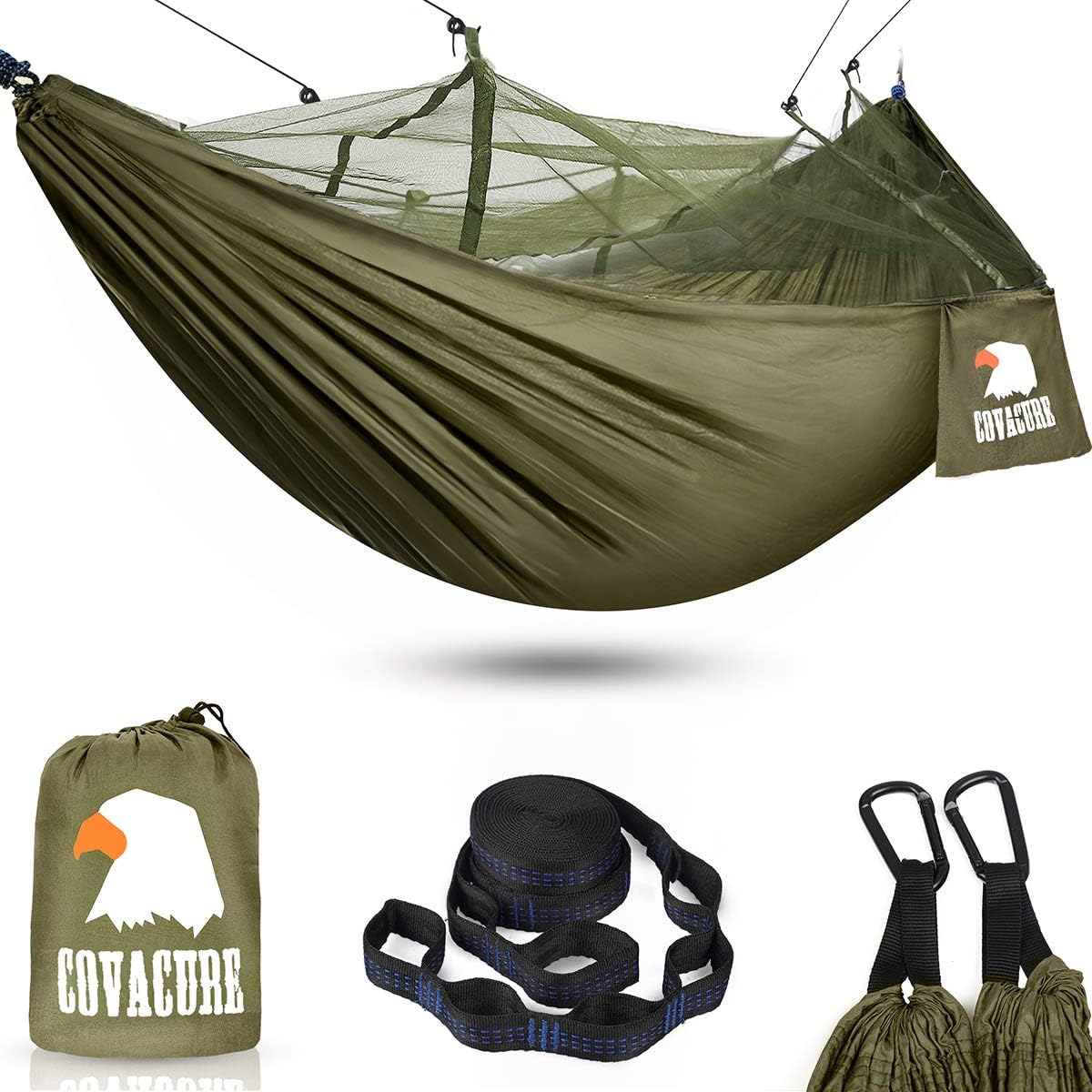 Camping Hammock with Mosquito Net Lightweight COVACURE Double Hammock