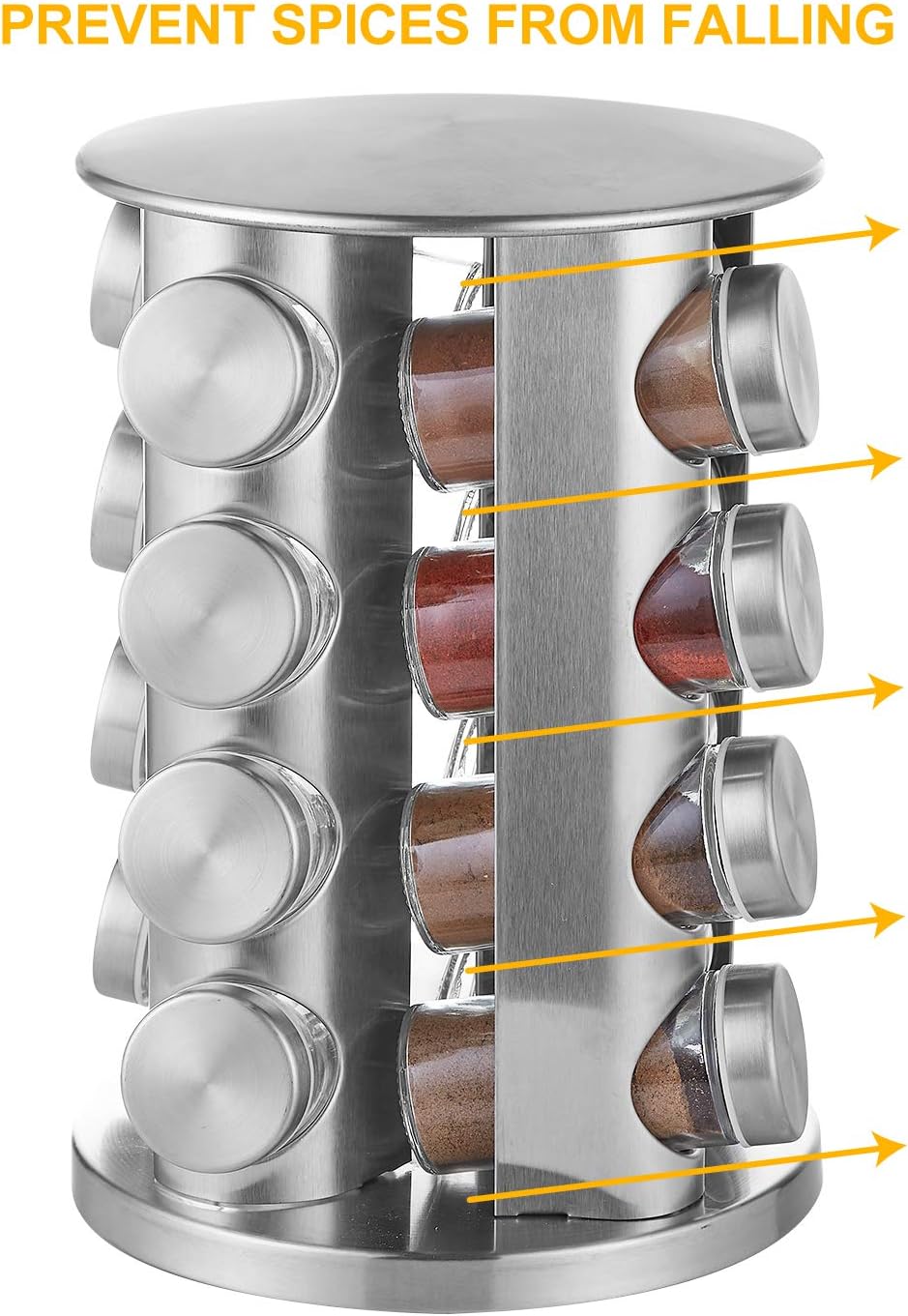 cocina y cocina S36-1 Soporte giratorio para especias de acero