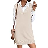 Zeagoo Womens Tank Sweater Dress Sweater Vest Knitted Pullovers Sweaters 2025
