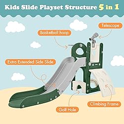 Virubi 5 in 1 Toddler Slide Playset, Climbing Toys