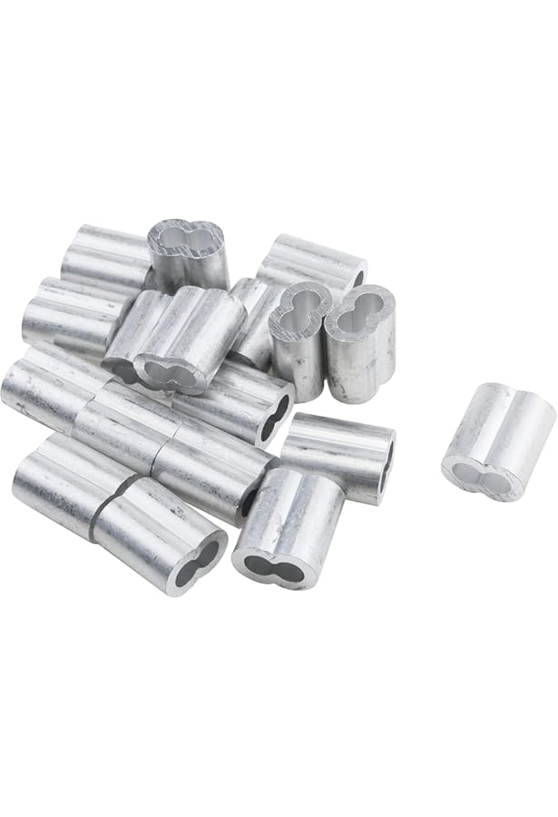 20pcs 5/32 Aluminum Cable Crimps Sleeves Cable Ferrule Clip Fittings