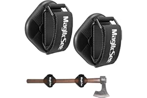 MAGITCSEE 2 Pack Heavy Duty Magnetic Shovel Holder for Truck with Adjustable Strap, No-Drill Strong Magnet Mount Rack for Flag, Utility Tool, Axe, Stable Organizer for RV, Garage, Trailer, Cruise, ATV Storage