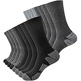 JOYNÉE 8 Pairs Mens Athletic Crew Socks Cushion Running Work Breathable Outdoor Socks for Men