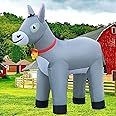 6FT Donkey Inflatables Christmas Spring, Farm Ranch Blow up Animals Cute, Decorations Outdoor Yard Built-in LED Lights Big Large Decor Party Farm Lawn Holiday Outside