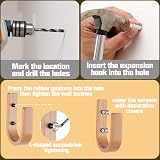 OCIOLI 2 Piece Wooden U Shaped Curtain Hooks & Holdbacks view 5