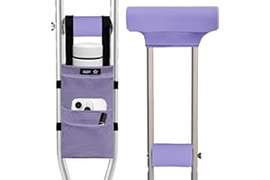 SPRING SEAON Crutches Padding & Crutch Bag (5 PCS) - Crutch Pads for Armpits and Hand Grips Water-Resistant Pouch for Crutche