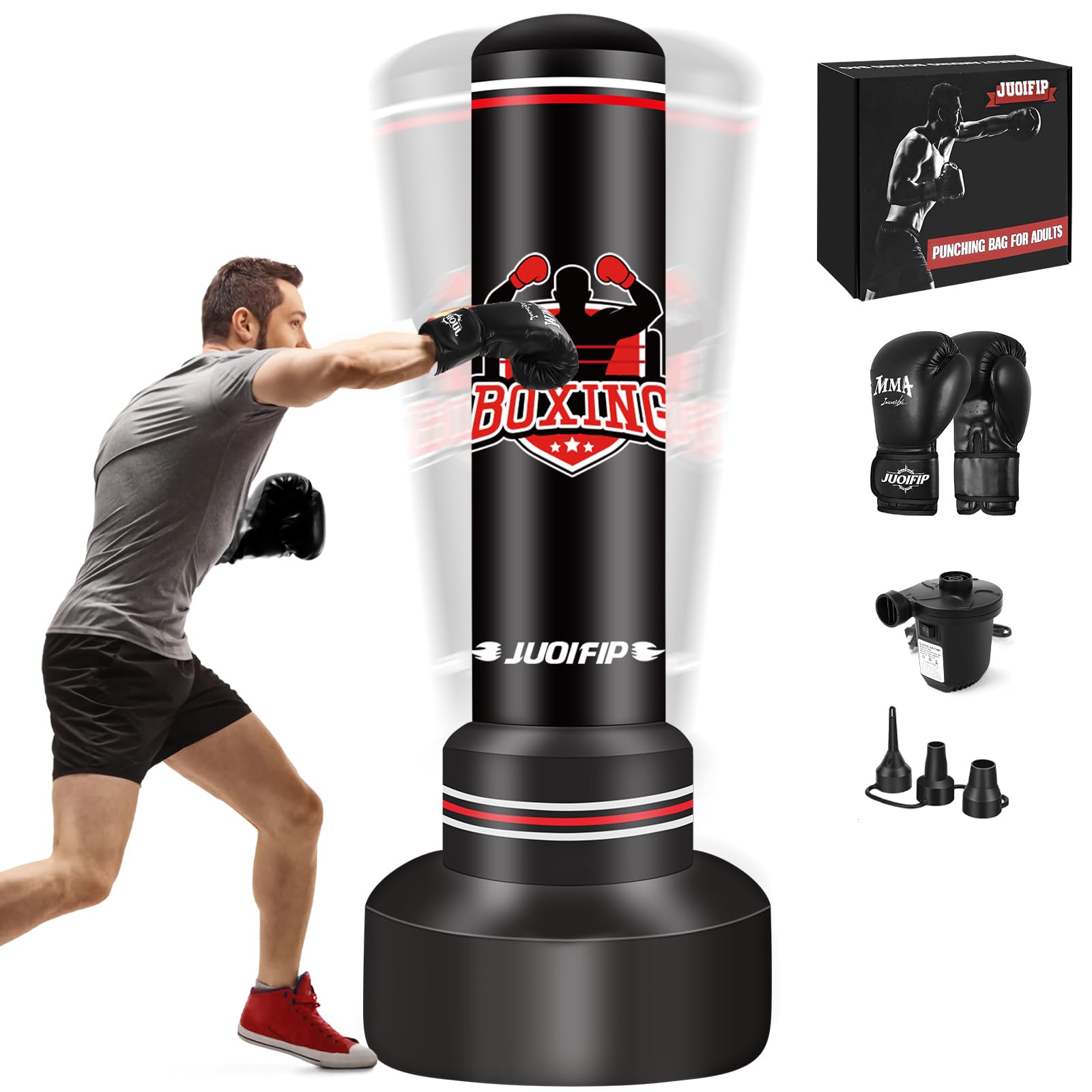Free Standing Heavy Punching Bag For Boxing & MMA Fitness Training - Black
