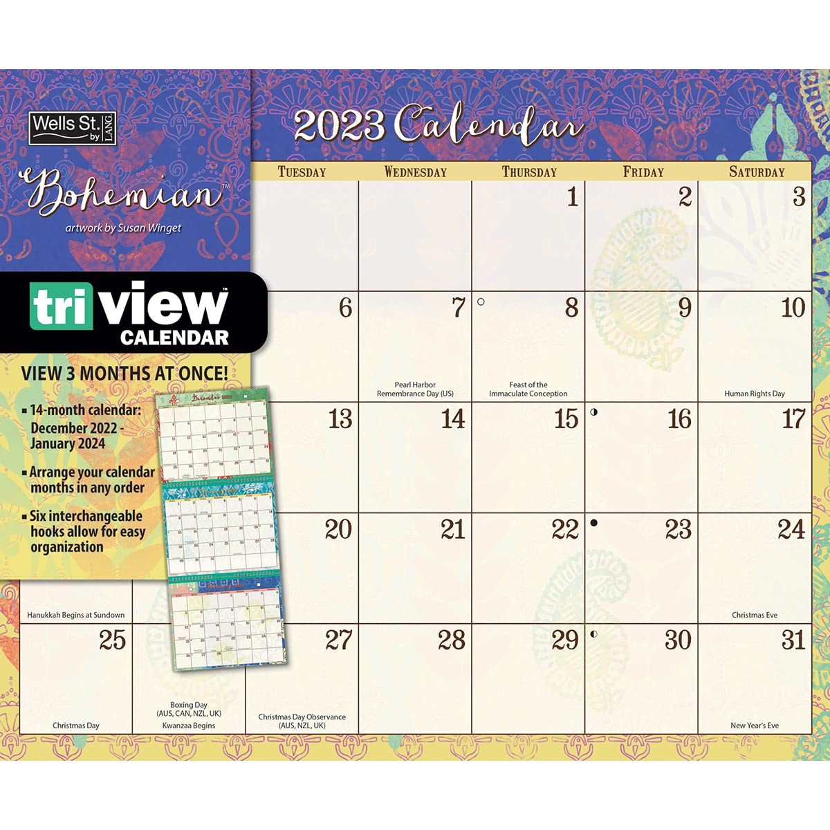 WSBL Bohemian 2023 Tri-View™ Calendar (23997003503)