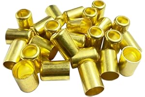 ZGTOOLS 25 PCS 7327 Hose Ferrules Brass Fitting, 0.625in ID x 1in Long Repair Ferrules for Air Hose, Acetylene Hose, Use with Crimper Tool Kit