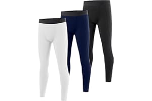 EoBeKee Boys Compression Pants Leggings, Quick Dry Youth Athletic Tights, Kids Basketball Base Layer for Sports Running