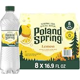 Poland Spring Sparkling Water, Lively Lemon, 16.9 oz. Bottles (Pack of 8) | Lively Lemon Flavored Sparkling Water