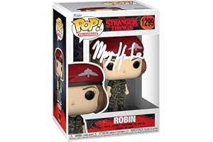 HOFSM.COM HALL OF FAME SPORTS MEMORABILIA Maya Hawke Hunter Robin Buckley #1299 Stranger Things Season 4 Facsimile Signed Reprint Laser Autographed Funko POP! TV Figurine with Protector Case