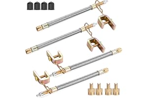 ARACEY 4Pcs 7"/180mm Flexible Valve Stem Extenders Stainless Steel Tyre Tire Valve Stem Extension Adaptors Car Truck Trailer RV Trailer Vehicle (4Pcs 7"/180mm)