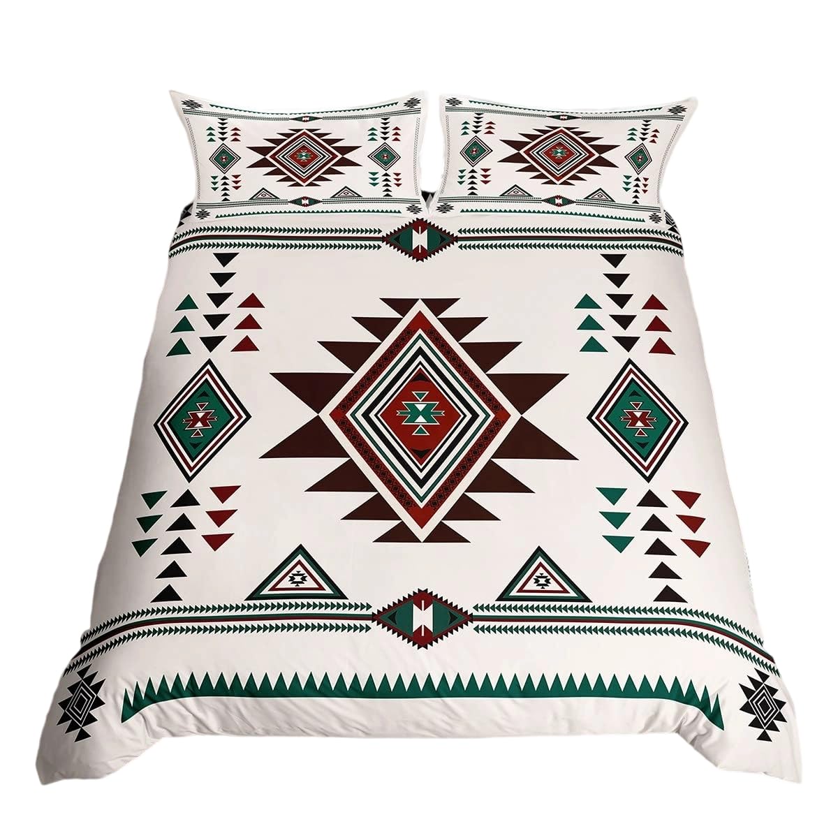 Homewish Boho Aztec King Size Duvet Cover Set for Teens Adults - Southwestern Bohemian Bedding with 2 Pillowcases - Ethnic Tribal Arrow Pattern Quilt Cover All Season - Vintage Western Bed Set — image 1