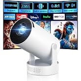 Philoent Mini Projector with WiFi 6 and BT 5.4, Built-in Apps 2026 Upgraded | 1080P/4K Support, 180&deg; Rotation, Wi-Fi 6 &amp; Bluetooth 5.4, Automatic Keystone Correction, Fast Focus, 25 dB for home cinema