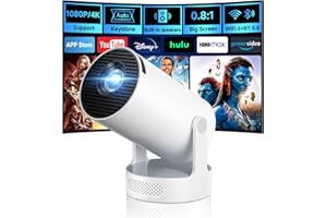 Kimwood Projector with Upgraded HiFi Speaker, [Built-in Apps] 1080P Mini Portable Projector Lower Noise Auto Keystone WiFi 6 