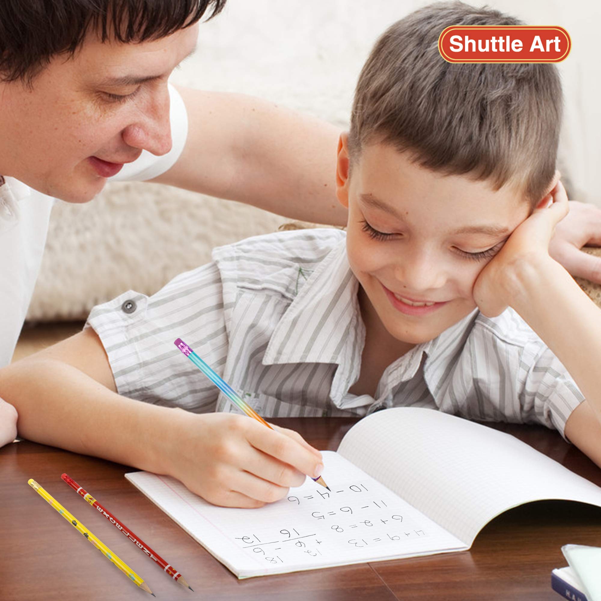 Shuttle Art Assorted Colorful Pencils, 180 Pack Kids Pencil Bulk with 12 Designs, #2 HB, Pre-sharpened Awards and Incentive Pencils for Kids School Home Party, easter pencils bulk