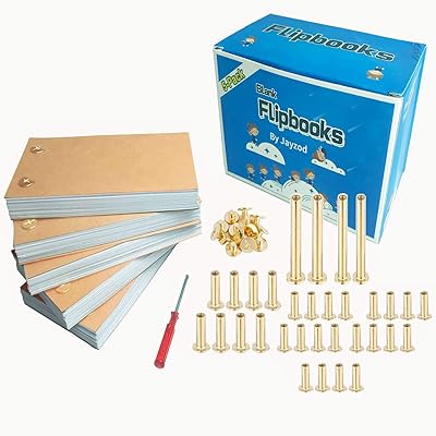 Blank Flip Books Paper with Holes，300 Sheets(600 Pages) 6 Pack Flip Book Paper with Binding Screws for Drawing,Animation,Comic Drawing Paper Animation Paper Kit,Work with flip Book kit Light pad