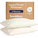Brooklinen Sateen Pillowcase Set Hotel-Quality Luxury - Standard, Cream | Set of 2 silky 100% cotton sateen pillowcases with a smooth, breathable finish; envelope closure keeps pillows tucked.