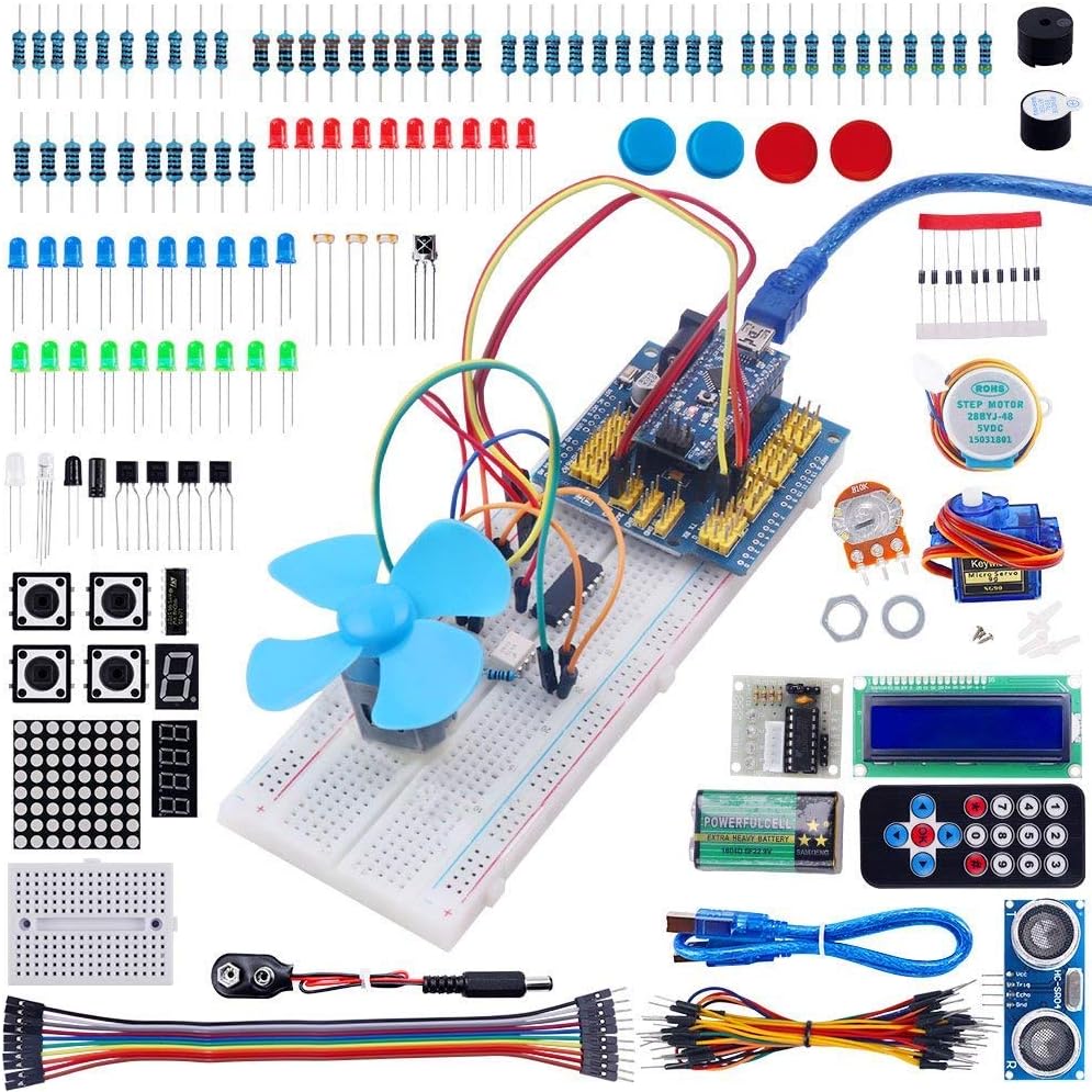 Keywish Nano v3.0 Super Kit(20 Lessons PDF Tutorial) For Arduino Starter Beginner STEM With IoT NRF24L01 Wireless Module Nano Board Adapter Shield
