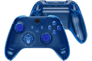 eXtremeRate Full Set Shell Buttons for Xbox Series X & S Controller, Clear Blue Replacement Accessories Side Rails Grips Front Back Plate Cover for Xbox Core Wireless Controller [Controller Excluded]