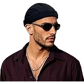 Clakllie Retro Docker Hat for Women Men Cotton No Brim Hat Adjustable Brimless Cap Worker Sailor Cap No Visor Beanie Hat