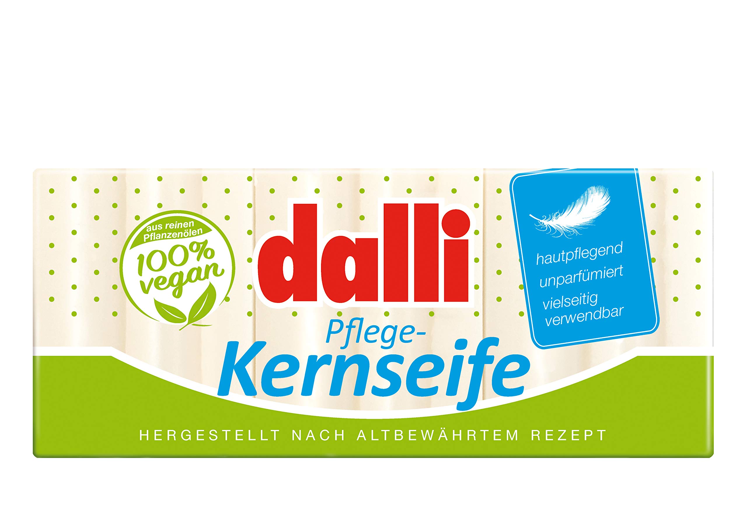 Dalli Kernseife Curd Hard Soap 3 x 125g - Unperfumed Vegetable Marseille White