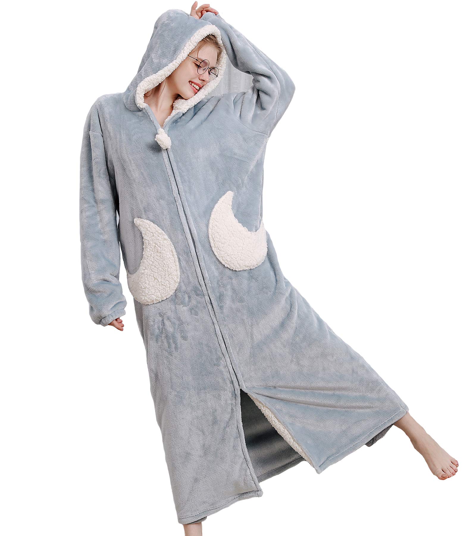 knee length dresses for ladies Women's Embossed Fleece Zip Dressing Gown with Front Pockets  Suzy & Me  Collection