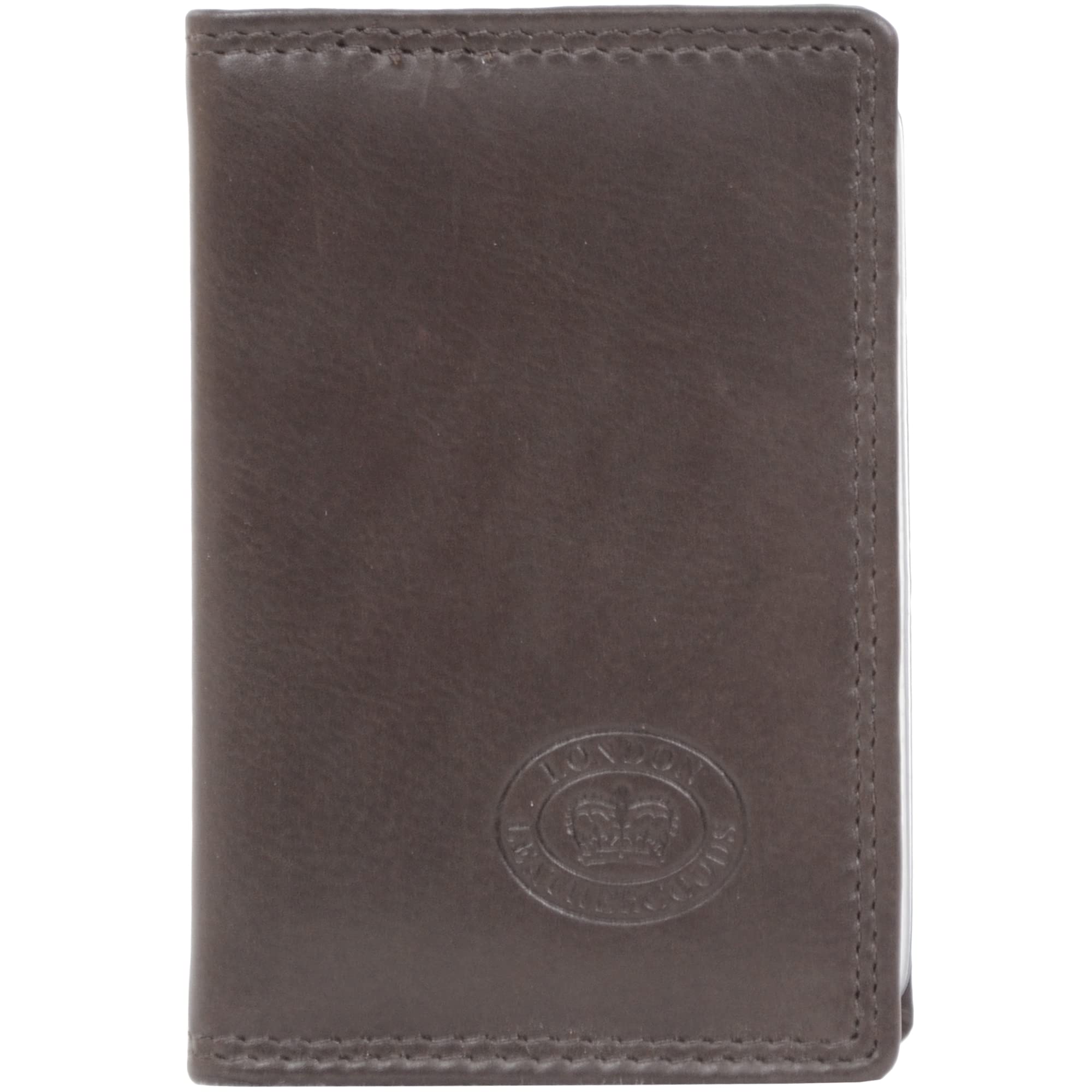 Unisex Soft Leather Credit Card/Travel Card Holder/Wallet - Dark Brown