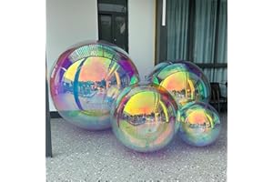 INFLATABLEGAGA Inflatable Mirror Ball 1.0m/39in Big Shiny Balls Airtight Giant Mirror Balloon Large PVC Sealed Sphere For Events & Stage Party, Advertising, Shows Decoration(1 Piece,Colorful,Without Air Pump)