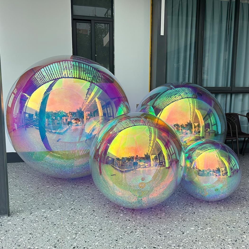 Photo 1 of Colorful Inflatable Mirror Ball Reusable Big Shinny PVC Disco Ball Giant Airtight Hanging&Standing Mirror Balloon for Events & Stage Party, Advertising, Shows Decoration (1 Piece,1.2m,Without Pump)