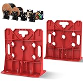 Multi Purpose Wire Dispenser, Cable/Wire Spool Rack, Wire Spool Caddy, Holds Spools Up to 34" In Diameter, Load Capacity 330 LBS, 1 Pair (Red)