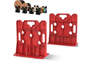 MARKETTY Multi Purpose Wire Dispenser, Cable/Wire Spool Rack, Wire Spool Caddy, Holds Spools Up to 34" In Diameter, Load Capacity 330 LBS, 1 Pair (Red)