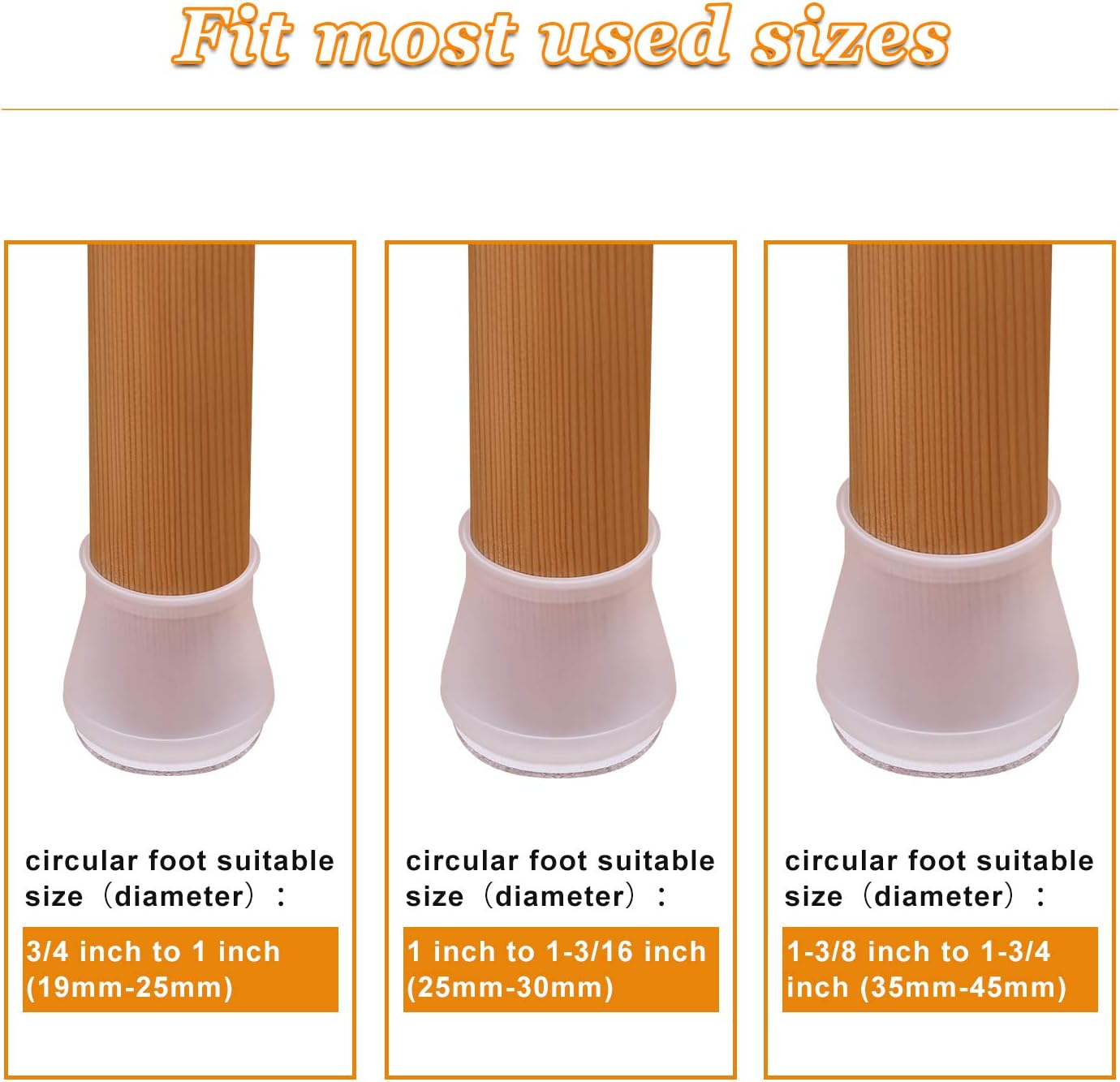 AIRUJIA 24 Pack Round Chair Leg Floor Protectors Furniture Silicone