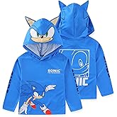SEGA Sonic The Hedgehog Knuckles Tails Boys Long Sleeve Hooded Shirt for Big Kids