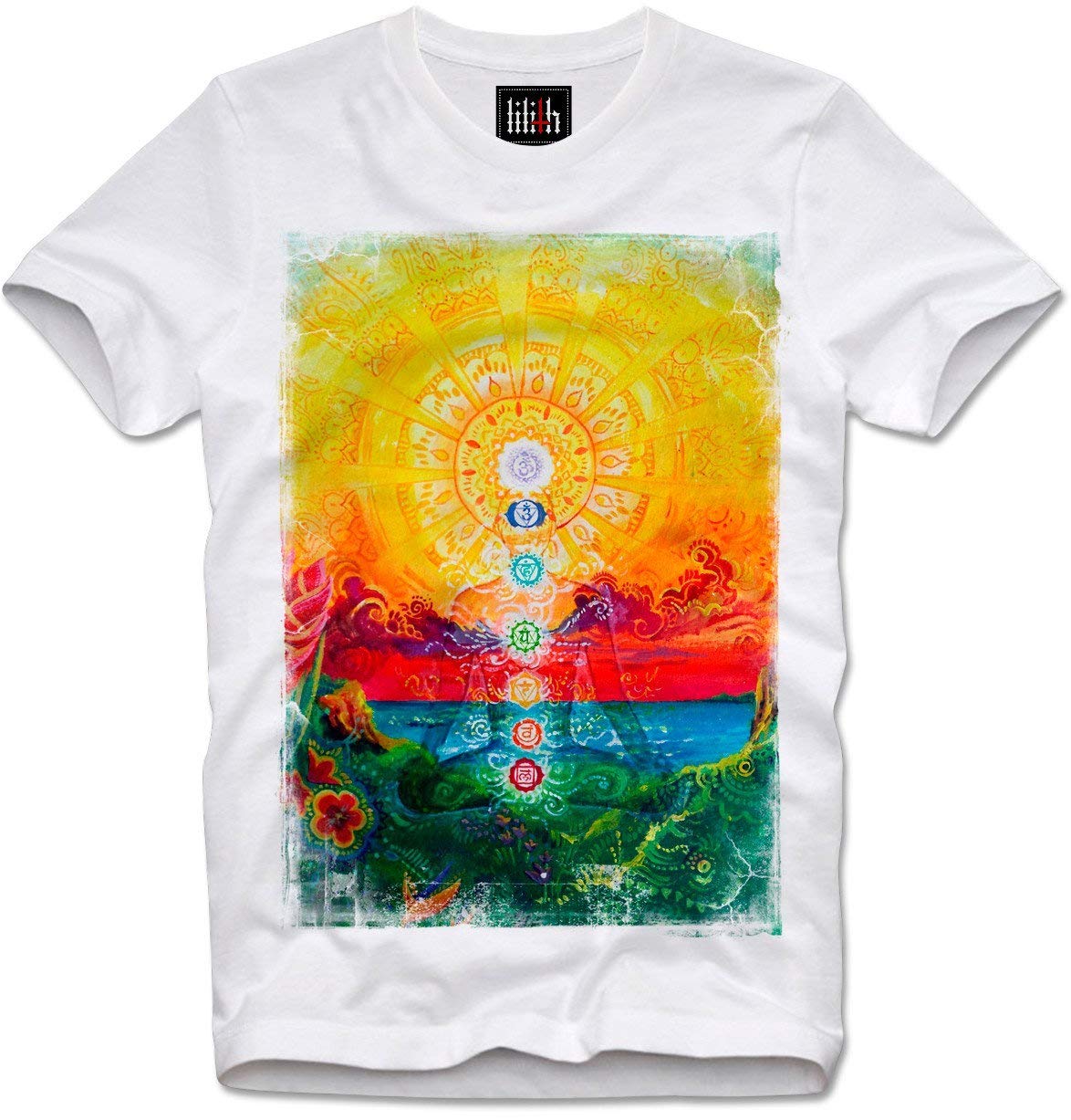 Trippy Lsd Acid Chakra Meditation Yoga Psychedelic Consicious India Goa Esoteric Trippy T Shirt