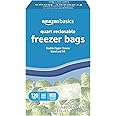 Amazon Basics Freezer Quart Bags, 120 Count (Previously Solimo)