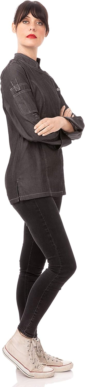 Chef Works Women's Gramercy Denim Chef Coat: Clothing