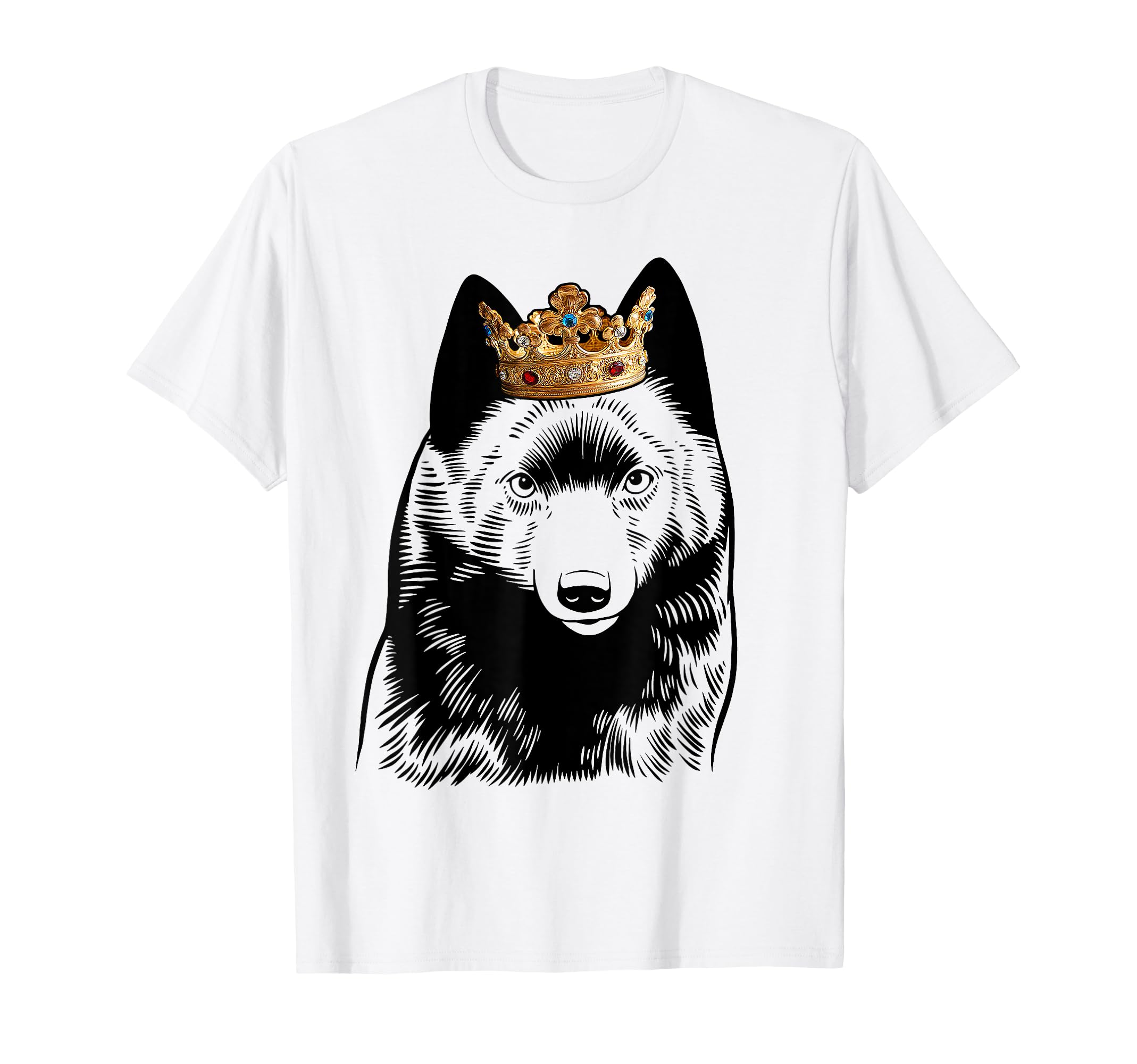 Schipperke Dog Wearing Crown T-Shirt