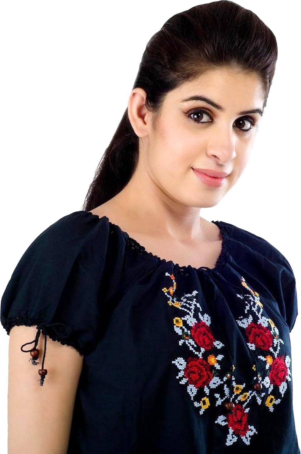 amadore women's regular fit top (602tp124cp, black,)