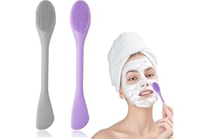 2 Pack Pore Scrubber, Silicone Face Mask Brush, 2 in 1 Double Sized Pore Cleaning Brush, Facial Scrubber for Clay, Mud, Charc