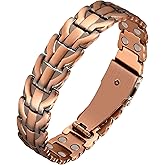 Feraco Copper Magnetic Therapy Bracelet for Men with 5X Strength Magnets,99.99% Pure Copper Therapy Bracelet with 5000 Gauss Magnets