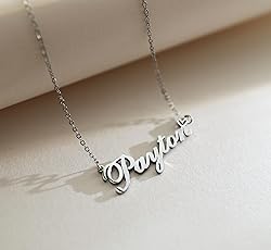 AOLO Layla Heart Name Necklace Silver Stainless
