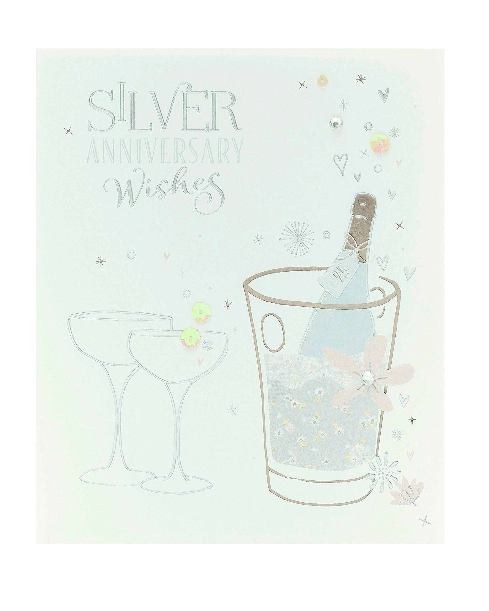 UK Greetings 25th Wedding Anniversary Card For Couple With Envelope