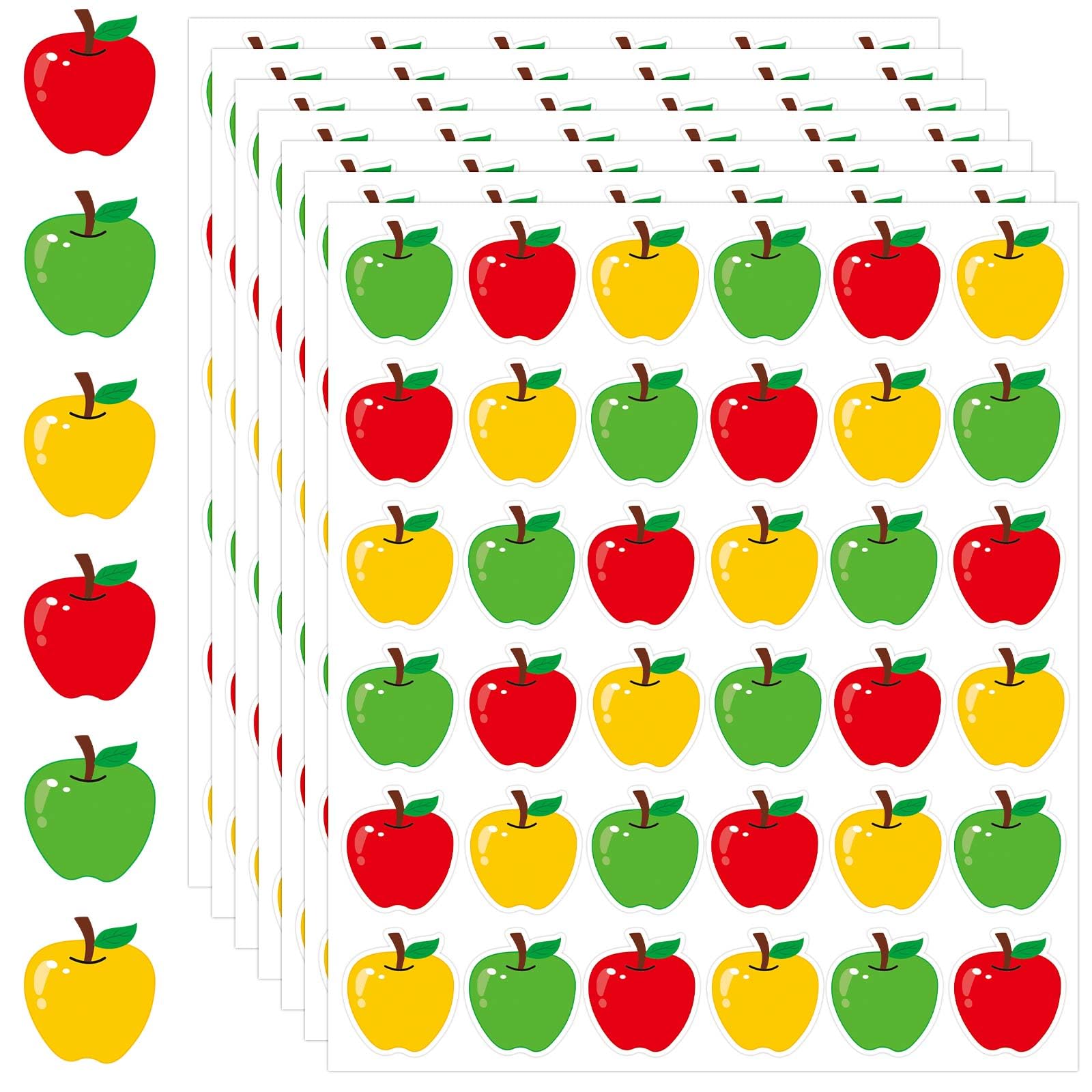 Photo 1 of JULMELON 576Pcs Apples Stickers for Kids, Colorful Mini Apples Stickers Bulk for Teachers Reward Back to School Classroom Awards Decorations
