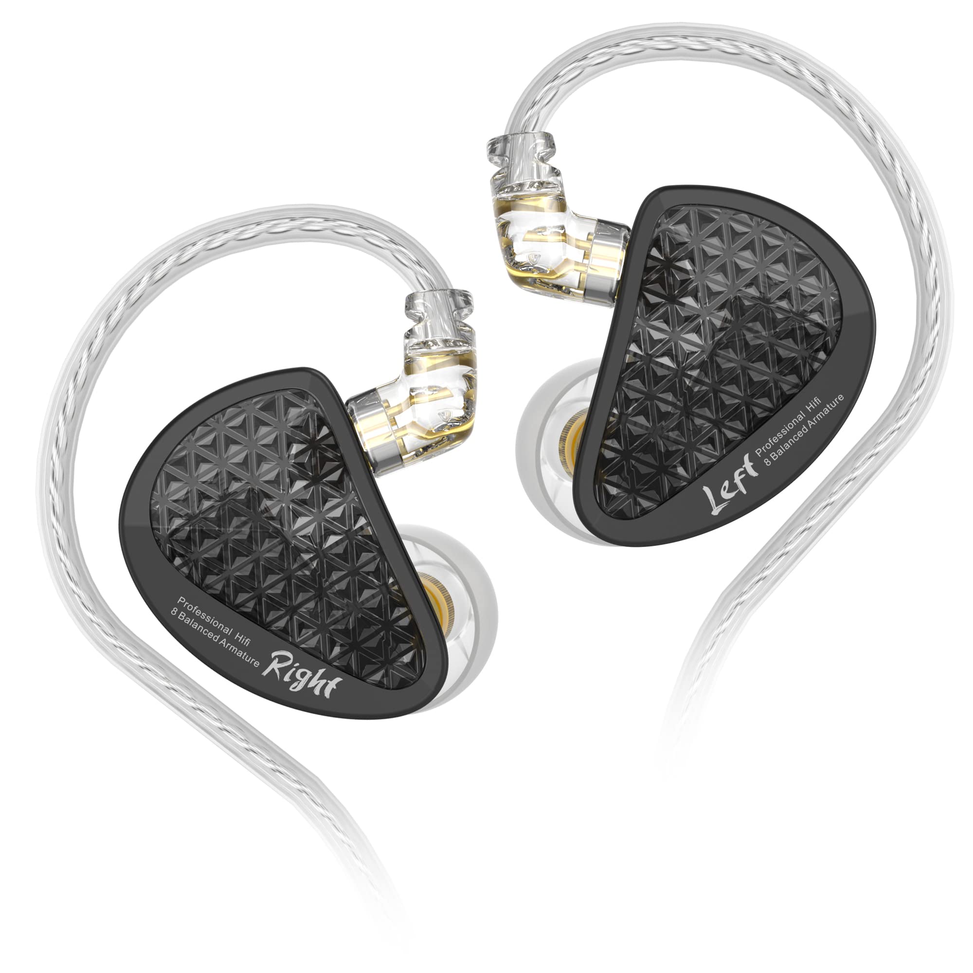 Photo 1 of Linsoul KZ AS16 Pro Wired Earbuds, 16BA Balanced Armature Drivers Earphones HiFi Bass in Ear Monitor Earphones with Detachable 0.75mm 2 pin Cable (Black, Without Mic)