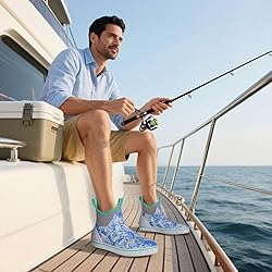 Kalkal Men's Deck Boots, Waterproof Fishing Rain