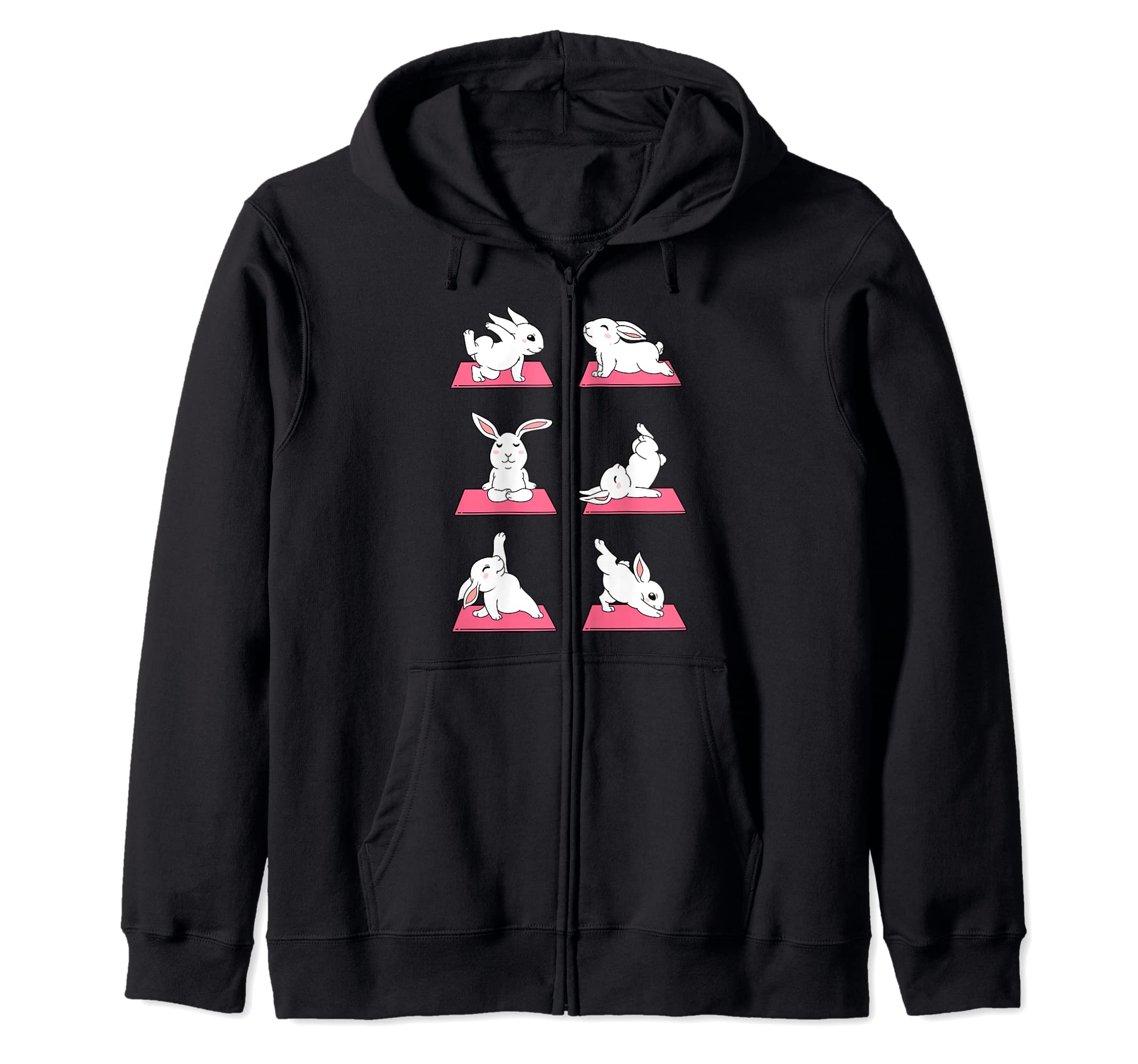Funny Rabbit Yoga Bunny Zip Hoodie